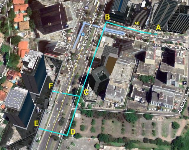 Levantamento topográfico na Av. Tancredo Neves